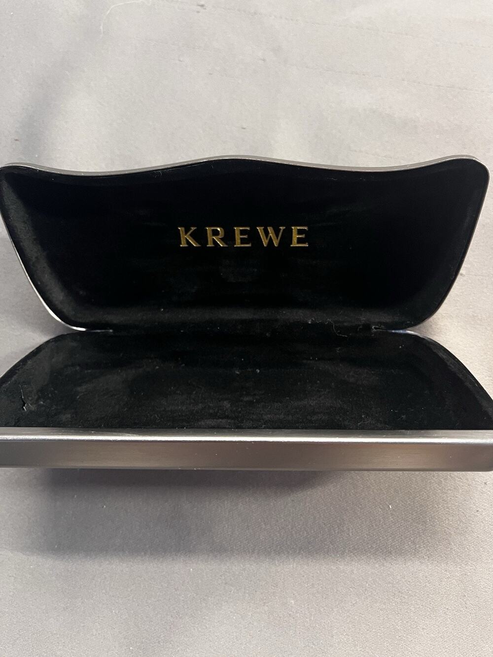 KREWE Sunglasses Hard Case Black Clamshell Microfiber Lined Preowned